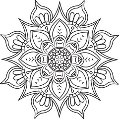 Flower Mandala Illustration ,Luxury Mandala