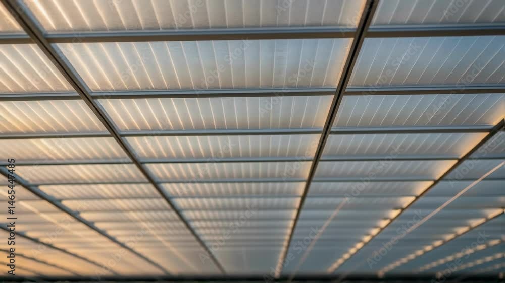 Leinwandbilder a closeup shot capturing the texture of the solar shading film layered within the transparent roofin