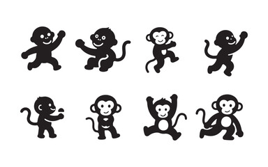 Obraz premium playful baby monkey icon