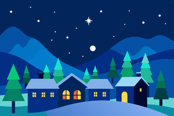 northern lights shining over a peaceful snowy 