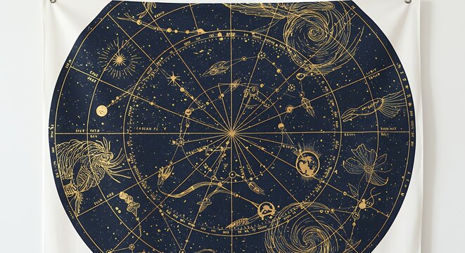Vintage celestial map design