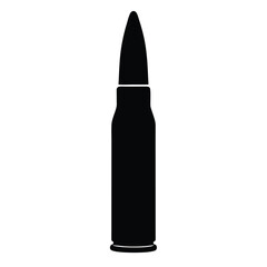 A Black and White Silhouette Image of a Single Bullet Cartridge