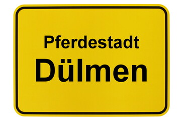 Illustration eines Ortsschildes der Stadt Dülmen im Münsterland
