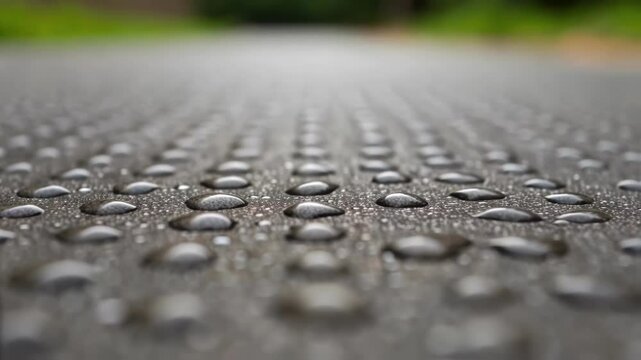 A macro shot of a porous structure in a selfcleaning pavement highlighting how its design allows contaminants to wash away with rainwater efficiently.