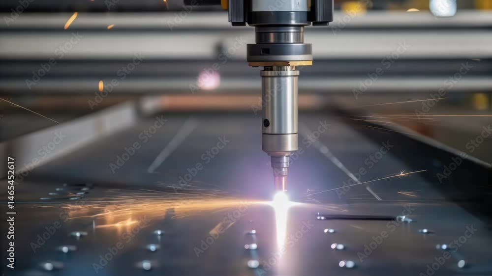 Poster A medium closeup capturing a robotic system performing an inspection task using advanced imaging technology to ensure the quality of steel assembly before finalization.
