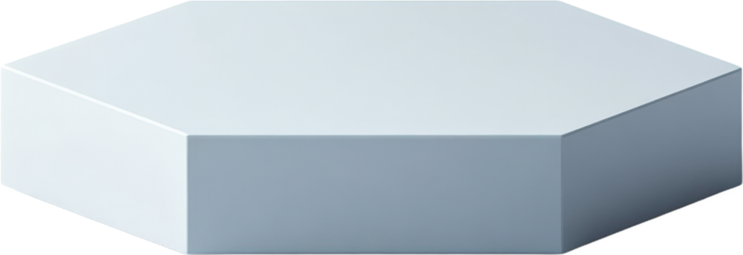 Geometric Hexagonal Prism in Light Gray