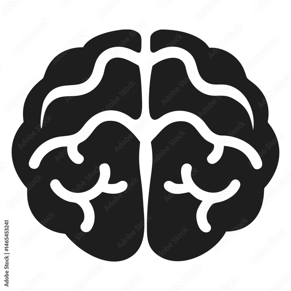 Aufkleber isolated brain representation shows its form and structure, indicating intelligence and science with