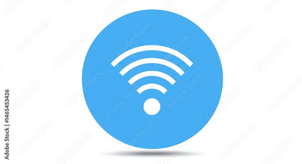 Poster Wifi signal icon showing wireless connection on blue background