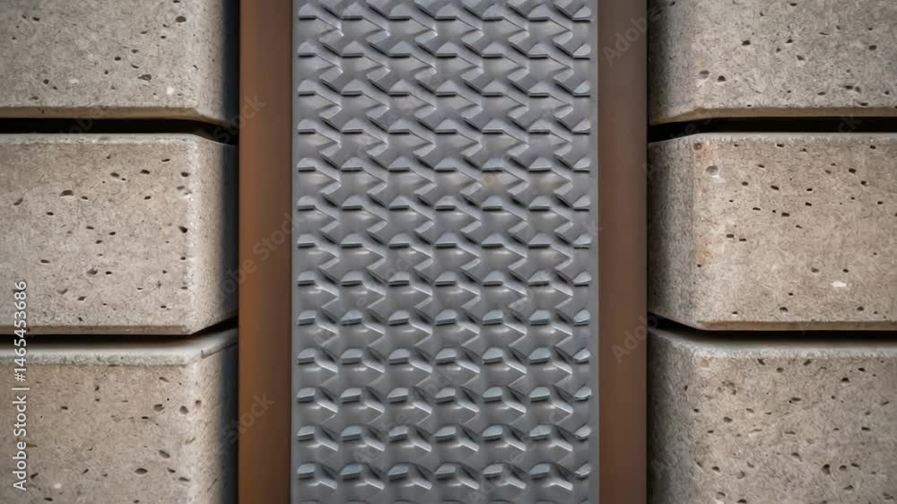 Poster a medium closeup focusing on the sustainable materials used in the design of modular parking structu