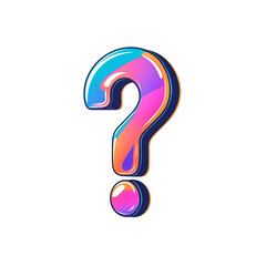 Naklejka premium Colorful 3D Question Mark Illustration Gradient Design PNG