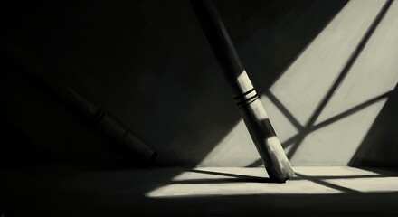 Naklejka premium Intriguing Shadows of Cylindrical Objects