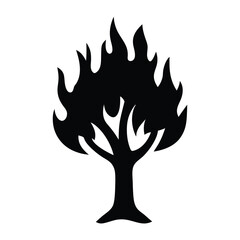 Fiery Tree Burning Tree on Fire Symbolizing Destruction Inferno Blaze