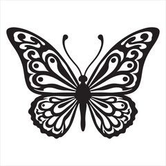 The form of a butterfly with flat, linear details  A coloring sheet