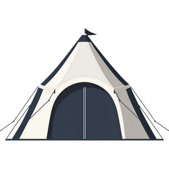 Conical Camping Tent Illustration Front View Design