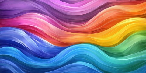 Obraz premium Vibrant rainbow flag background featuring a hedgehog concept for inclusivity and diversity