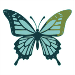 Cartoon Clipart of Butterfly Insect Graphic Logo for Beauty