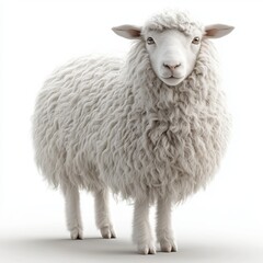 Fototapeta premium diferent realistic farm animals white background