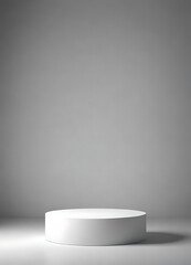 Fototapeta premium Minimal White Pedestal: Empty Stage in a Bright Room