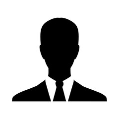 Generic Silhouette of a Businessman in a Suit and Tie a Simple Vector Icon