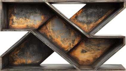 Geometric Industrial Shelving Unit