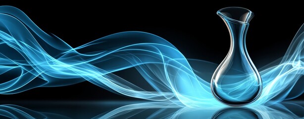 The surface of a glass is where crystal-clear water splashes with elegance, creating a beautiful rippling pattern