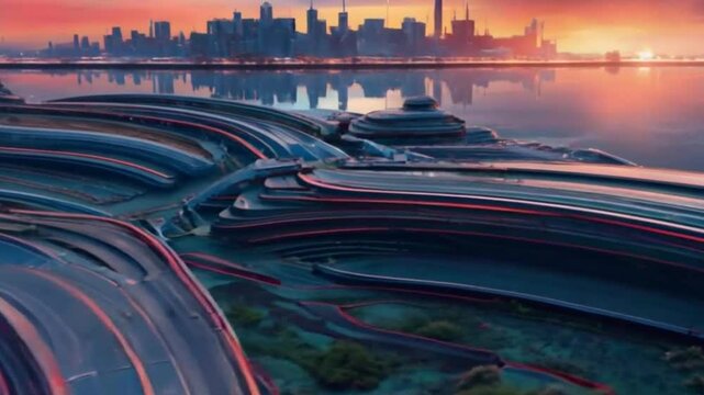 a magical building full of the beauty of a magical world , ai video generative