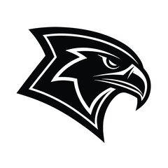 Obraz premium Bold black and white eagle head logo design illustrating strength determination and courage for branding purposes