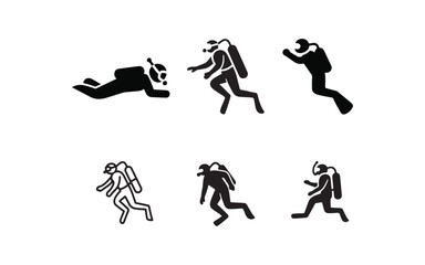 Diver shouette vector illuilstration