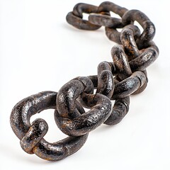 Fototapeta premium Rusty Metal Chain on White Background