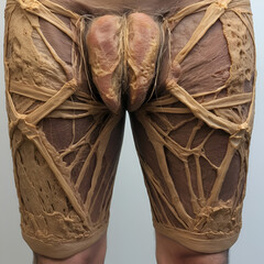 Superficial leg skin necrosis with ulcerations - gangrenous tissues