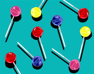 Colorful lollipops