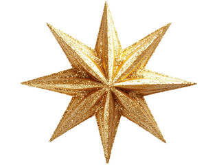 Isolated Golden Star Ornament
