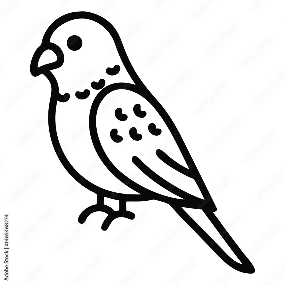 Poster outline drawing of a parrot showcases simple lines and minimalist charm effectively in its presentat