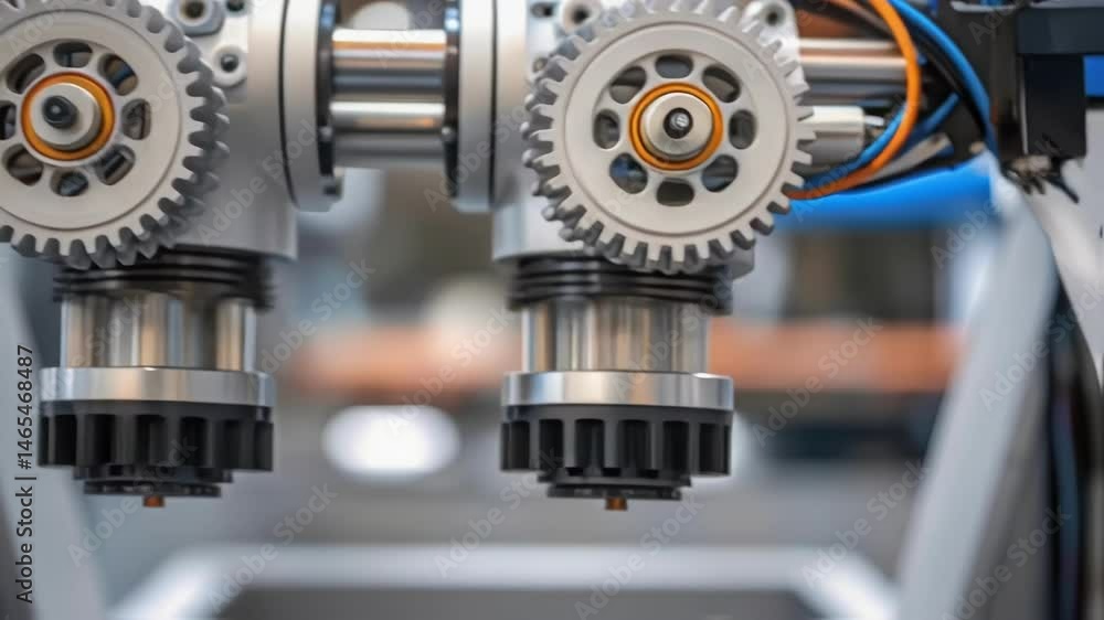 Aufkleber An intricate closeup of the robotic joints and servos in motion emphasizing the mechanical design and sophisticated engineering behind the flexible movements.