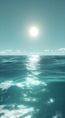Endless Tranquility: The Infinite Dance of Light on a Teal Ocean