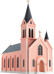 Fototapeta premium Classic Pink Church Architecture
