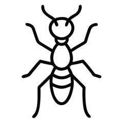Outline illustration shows a cartoon ant facing the viewer against a transparent backdrop