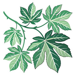 Vector Illustration of Watercolor Style Green Leaves in a Pattern