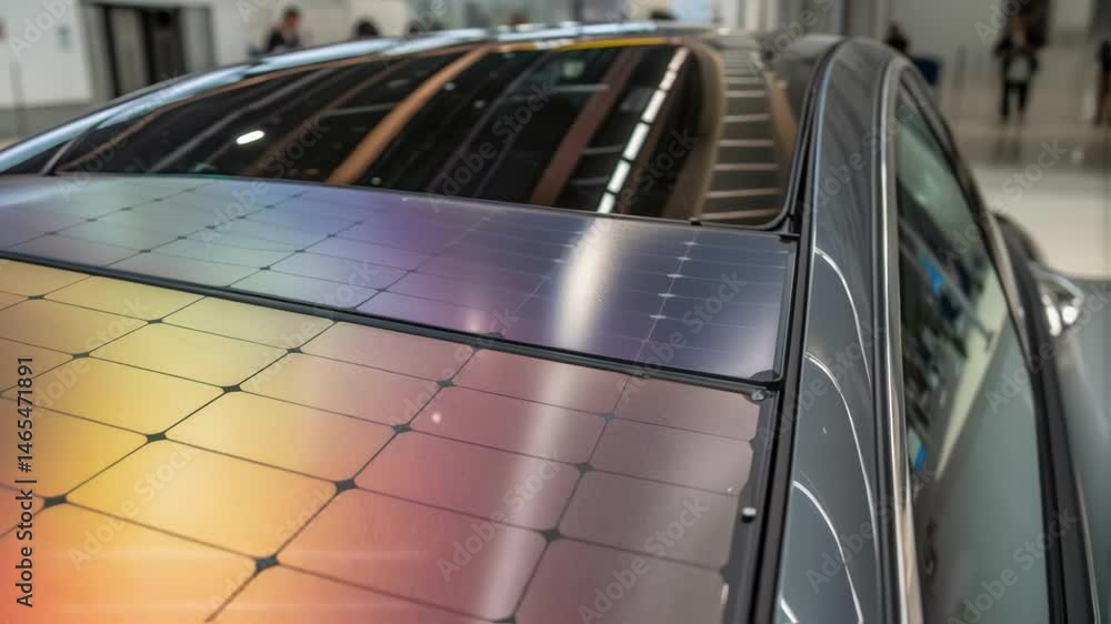Poster Closeup of a hightech material with a reflective surface that varies its tint according to heat levels creating a visually striking effect that enhances energy conservation.