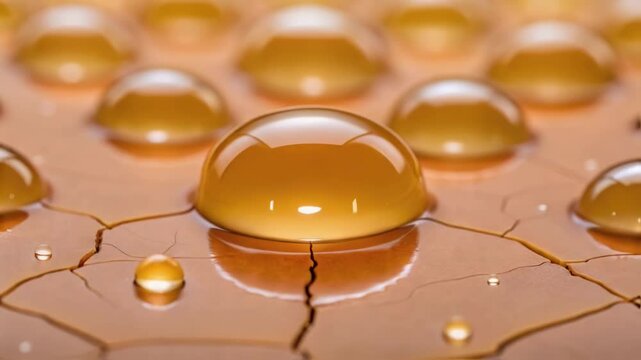 Closeup of an earlystage healing process illustrating how a gellike substance emerges from microcapsules seeping into fissures and cracks following an impact event.