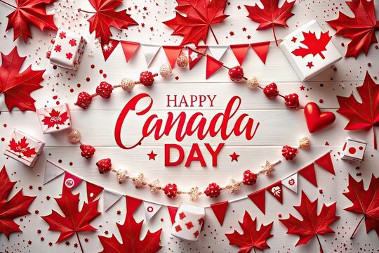 Happy Canada Day Festive Decor - Powered by Adobe