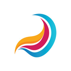 Naklejka premium Colorful Abstract Wave Logo Design