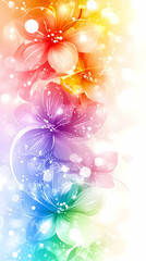 Fototapeta premium Colorful floral design with vibrant hues and soft bokeh