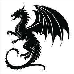 Dragon silhouette vector 