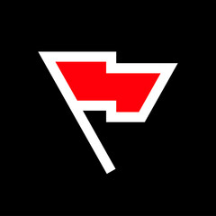 Flag icon. Location marker. Object location symbol. Mark on the map. Team or country designation. Raster icon.