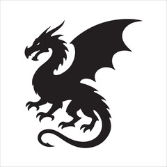 Dragon silhouette vector 