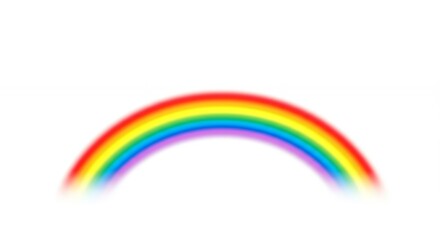 Colorful rainbow illustration on white background for creative design projects