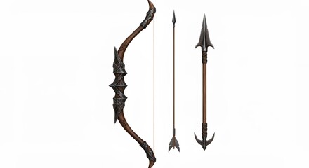 Dark bow and arrows illustration