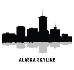 Obraz premium Alaska city skyline vector