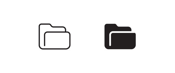 folder line, flat icons set, editable stroke isolated on white, linear vector outline illustration, symbol logo design style